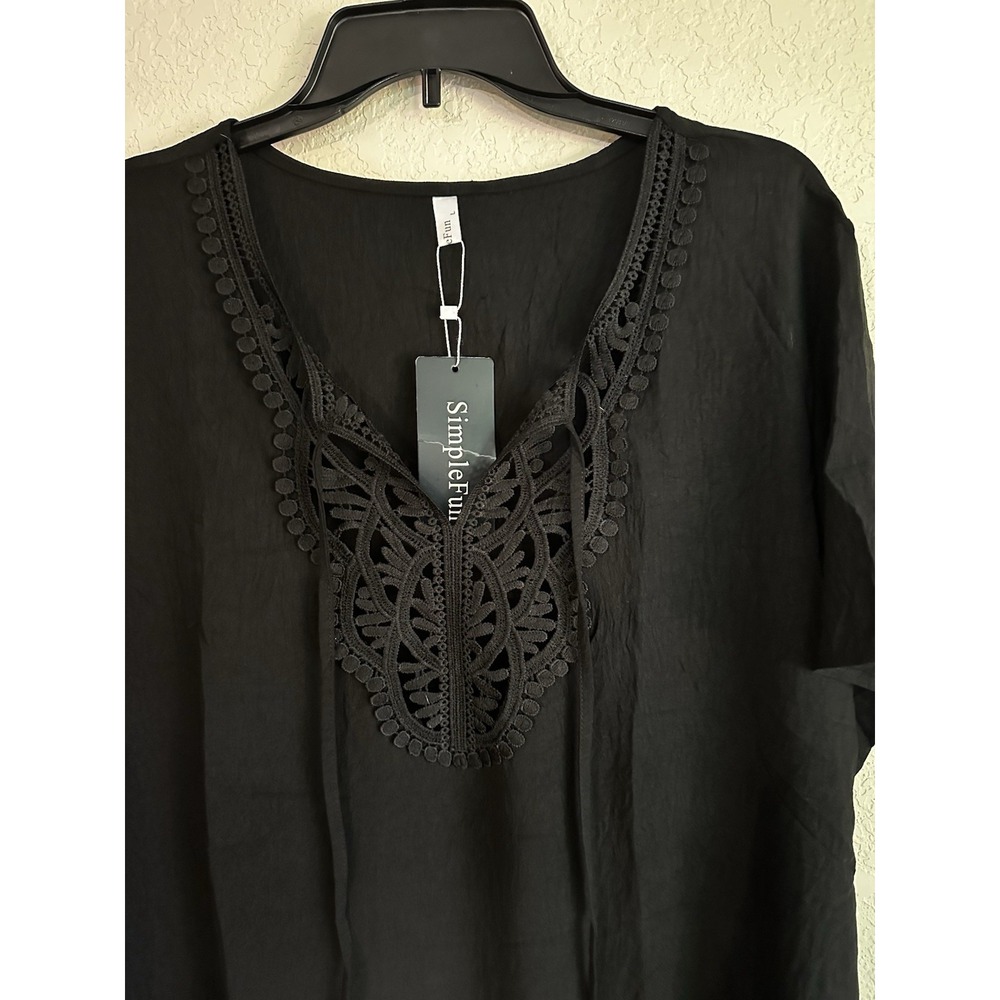 Black Swimsuit, Cover-Up/Dress New Tags Simple Fun Size L